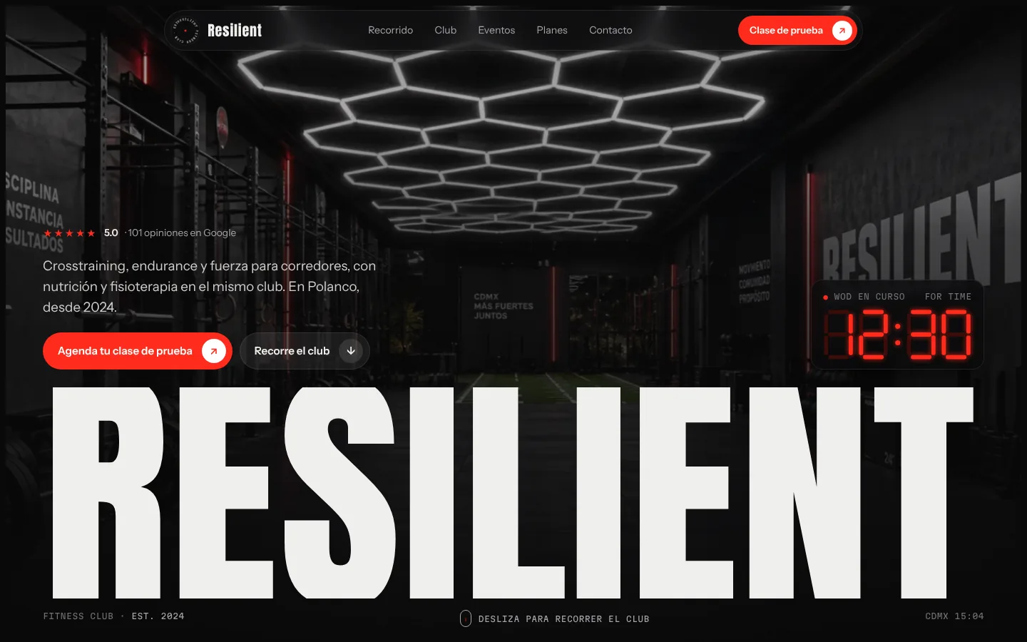 Página de Resilient Fitness Club